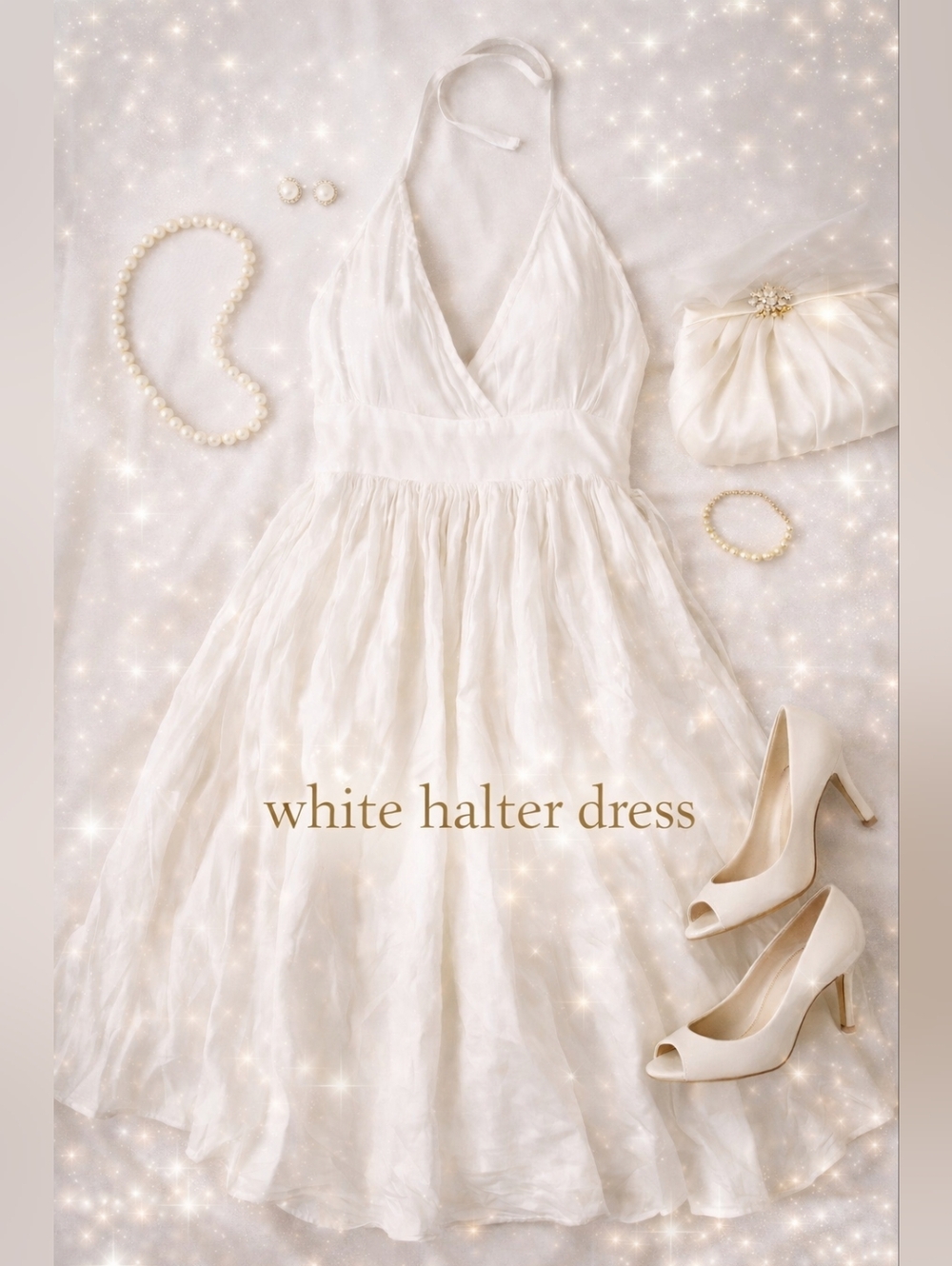 Jack by BB Dakota White Boho Halter Dress M Cotton